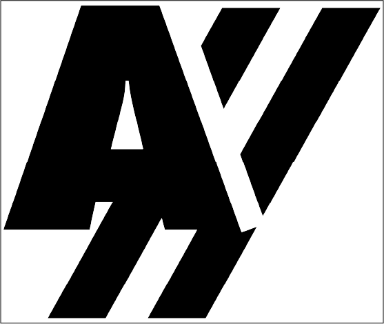 capital A with two right-leaning slashes behind it